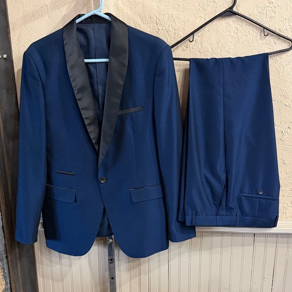 Men's Navy Blue Blazer and Pants Set